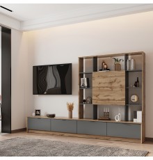 Стінка у вітальню Doros Капрі 240х33х153 см Дуб тахо/Графіт (DRS-011308)