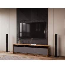 Стінка у вітальню Doros U3 180х33х48 Дуб тахо/Графіт (DRS-011408)