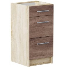 Кухонний модуль на 3 ящики Еверест Еко 400 дуб сонома+трюфель (без стільниці) 40х46х82 см (DTM-2783)