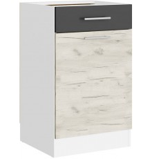 Кухонний модуль нижній з шухлядою Еверест Еко 500 дуб крафт білий/графіт/білий 50х46х82 см (DTM-071029)