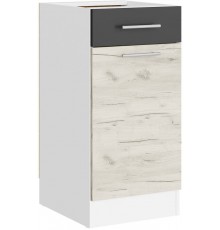 Кухонний модуль нижній з шухлядою Еверест Еко 400 дуб крафт білий/графіт/білий 40х46х82 см (DTM-071030)