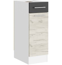 Кухонний модуль нижній з шухлядою Еверест Еко 300 дуб крафт білий/графіт/білий 30х46х82 см (DTM-071031)