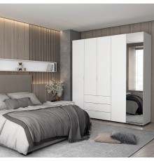 Комплект шаф для одягу Doros Гелар (2 шт.) 194х49,5х203,4 см Дзеркало/Білий (DRS-011137)