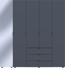 Комплект шаф для одягу Doros Гелар (2 шт.) 194х49,5х203,4 см Дзеркало/Графіт (DRS-011138)