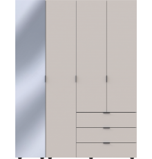 Комплект шаф для одягу Doros Гелар (2 шт.) 155х49,5х203,4 см Дзеркало/Кашемір (DRS-011259)
