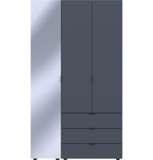 Комплект шаф для одягу Doros Гелар (2 шт.) 116,5х49,5х203,4 см Дзеркало/Графіт (DRS-011133)