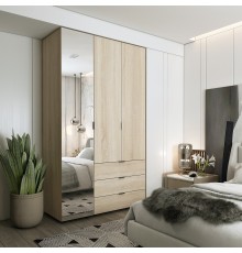 Комплект шаф для одягу Doros Гелар (2 шт.) 116,5х49,5х203,4 см Дзеркало/Дуб сонома (DRS-011134)