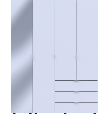 Комплект шаф для одягу Doros Гелар (2 шт.) 155х49,5х203,4 см Дзеркало/Білий (DRS-011185)