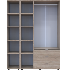 Комплект шаф для одягу Doros Гелар (2 шт.) 155х49,5х203,4 см Дзеркало/Дуб сонома (DRS-011136)