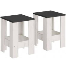 Табурет Еверест Т-1 (2шт.) Графіт/Дуб крафт білий (DTM-071145)