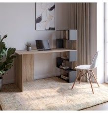 Cтіл комп'ютерний з полицями М-ЗОН Джеко 1416P правий Сонома/Антрацит (MZN-031030)