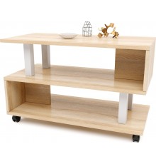 Стіл журнальний Еверест СЖ-3 для вітальні на колесах дуб сонома (DTM-2133)