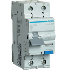 Диференціальний автомат Hager AD916J B16 (1P+N, 6kA, B, 16A, 30mA, A)