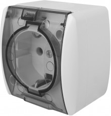 Розетка E.Next e.aqua.1231.grt з з/к IP54 White (s035058)