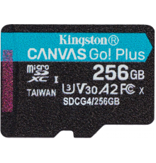 Карта пам'яті Kingston 256GB microSDXC сlass 10 UHS-I U3 V30 A2 Canvas Go Plus G4 (SDCG4/256GBSP)