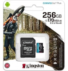 Карта пам'яті Kingston MicroSDXC Canvas Go! Plus Class 10 UHS-I U3 V30 A2 + SD-адаптер 256GB (SDCG3/256GB)