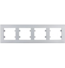Рамка Hager WL5742 Lumina-Intens 4Х Silver
