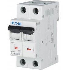 Автоматичний вимикач Eaton PL6-C40/2 (2P, C, 40 А, 6 кА) White (286571)