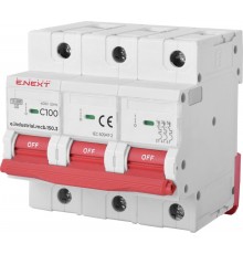 Автоматичний вимикач E.Next e.industrial.mcb.150.3.C100 (3р, 100A, C, 15кА) (i0630036)