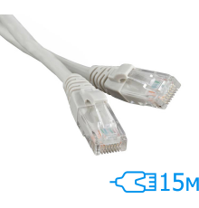 Патч-корд E-server 15м UTP Cat.5e литий сірий RJ45, CU (CAT.5E UTP CORD-15M-GRY)