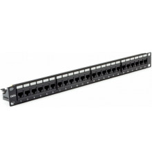 Патч-панель CMS 19" 24xRJ-45 UTP, Cat.6, dual type із заднім організатором (6PLH-240BKRM)