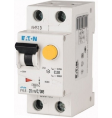 Диференціальний автомат Eaton PFL6-20/1N/C/003 (1P+N, 20A, тип C, 30mA) (286468)