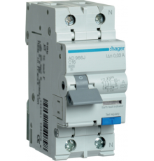Диференціальний автомат Hager AD966J C16 (1P+N, 6kA, C, 16A, 30mA, A)