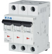 Автоматичний вимикач Eaton PL6-C63/3 (3P, C, 63 А, 6 кА) White (286607)