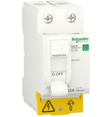 Диференціальний автоматичний вимикач Schneider Electric RESI9 (63A, 100мA, 2P, АС) (R9R52263)