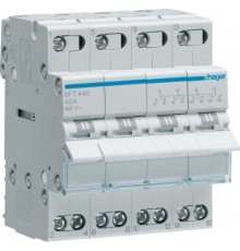 Перемикач навантаження Hager SFT440 з загальним виходом зверху (I-0-II 40А, 400В, 4p)
