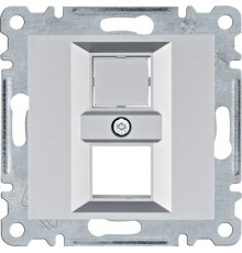 Панель подвійна Hager WL2322 RJ11/RJ45 Silver