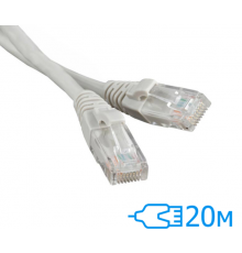 Патч-корд E-server 20м UTP Cat.5e литий сірий RJ45, CU (CAT.5E UTP CORD-20M-GRY)