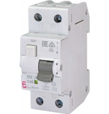 Диференціальний автоматичний вимикач ETI KZS-2M (40А, 30мA, 1P+N, 10кA, крива С, тип АC) (2173128)