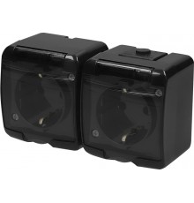 Розетка ETI RHE-2sd-BL Hermetics ІР54 Black (4668091)