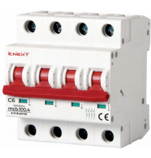Автоматичний вимикач E.Next e.industrial.mcb.150.4.C100 (4р, 100A, C, 15кА) (i0630043)