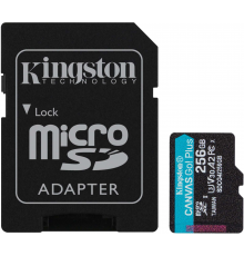 Карта пам'яті Kingston 256GB microSDXC сlass 10 UHS-I U3 V30 A2 Canvas Go Plus G4 (SDCG4/256GB)