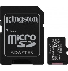 Карта пам'яті Kingston microSDXC 128GB Canvas Class 10 UHS-I U1 V10 A1 + SD-адаптер (SDCS2/128GB)