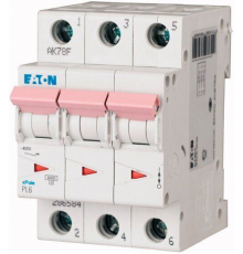 Автоматичний вимикач Eaton PL6-C25/3 (3п, 25А, C, 6кА)