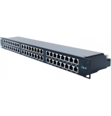 Патч-панель CMS 19" 1U STP 48xRJ-45 Dual IDC type, Cat.6, Kingda (KD-PP67-STP-C6-48P)