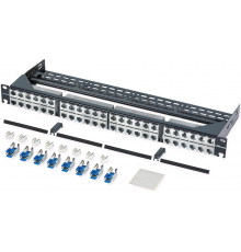 Патч-панель CMS 19", 48 портів, 1U, cat.6А, FTP з кабельним організатором, сталь Corning (CAXASV-04808-C002)