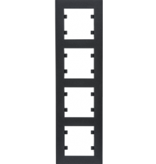 Рамка Hager WL5643 Lumina-Intens 4Х Black