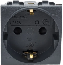 Розетка DKC 77482N Brava з з/к, 16 А Black