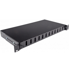 Патч-панель CMS 19", 24, 1U пуста, під 12 адаптерів SC Duplex/LC Quad (UA-FOP12SCD-B)