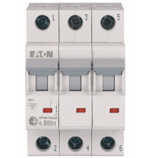 Автоматичний вимикач Eaton HL-B50/3 (3P, В, 50 А, 4.5 кА) White (194786)