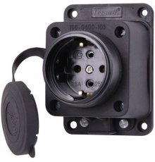 Розетка похила Lezard 106-0400-0104 250 В, 16 А Black
