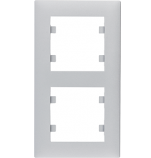 Рамка Hager WL5622 Lumina-Intens 2Х Silver