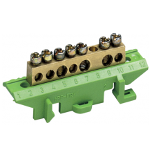 Клема захисна з тримачем Hager KM07E 3x16 + 4x10 мм2 Green