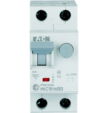 Диференціальний автоматичний вимикач Eaton HNB-C16/1N/003 (16А, 30мA, 1P+N, 6кA, крива С, тип АС) (195127)