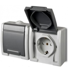 Розетка Elektro-Plast Aquant накладна двомісна White (1245-10)