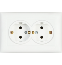 Розетка Almera подвійна IP20 BATI з з/к White (157784)